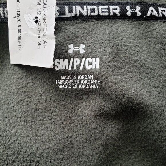 Under Armour Fleece 1/2 Zip Mens Size S Baroque Green Pullover Jacket NEW - Picture 7 of 10